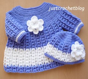 crochet angel dress-pull on hat