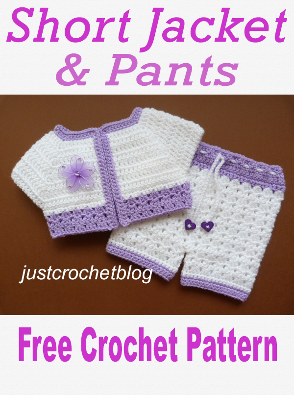 crochet short jacket and pants