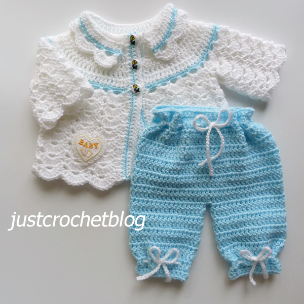 crochet collared coat and bloomers