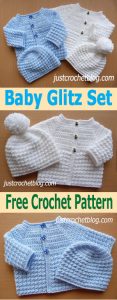 crochet baby glitz coat-hat