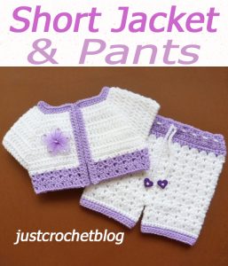 crochet short jacket-pants